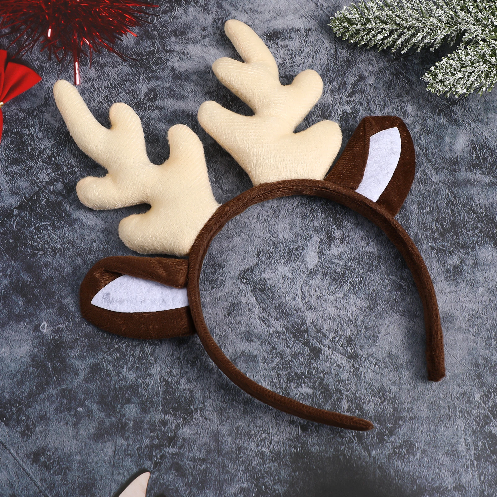 

White Kids Deer Antlers Reindeer Sven Ears Adult Short Girl Hair Accessories Christmas Antler Headband Xmas Party Hoops Photo
