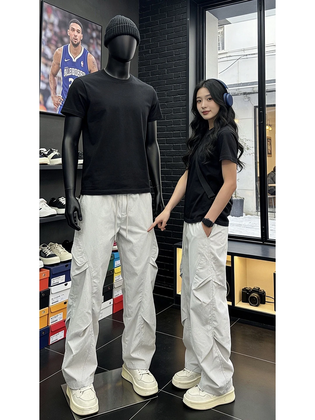 

Light ey American Folded Work Pants Men's Qui Dry Waterproof Sports Casual Flared Straight Leg Long Trousers