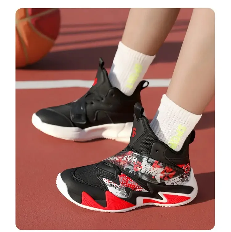 

2025 г. Модные детские уличные противоскользящие спортивные баскетбольные кроссовки, обувь для мальчиков, детские кроссовки