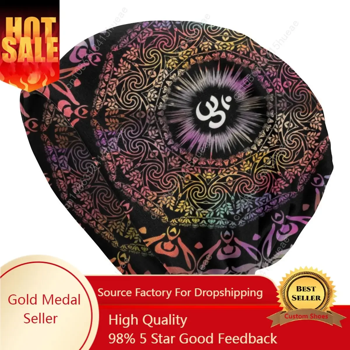 

Mandala Om Buddhism Aum Bonnet Beanie Knitting Hat Men Women Fashion Unisex Zen Yoga Meditation Winter Warm Skullies Beanies Cap