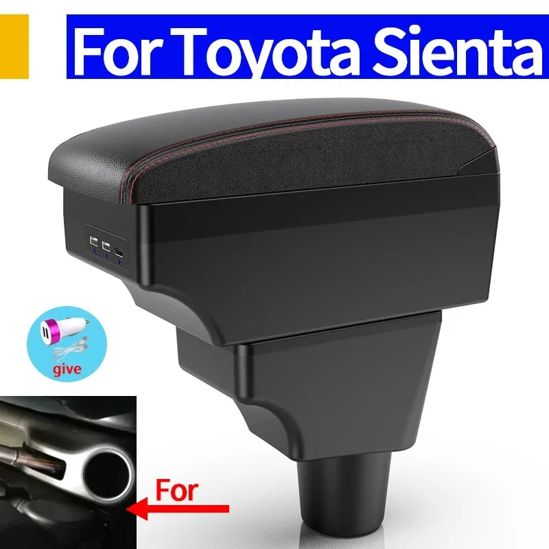 لتويوتا سينتا مسند الذراع صندوق تصفيف السيارة الديكور متجر مركزي المحتوى واجهة USB صندوق ملحقات مساحة كبيرة