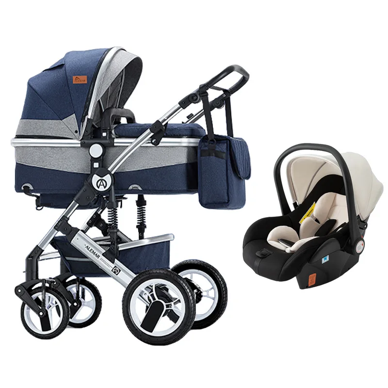 

Baby Stroller Can Sit and Lie Down Two-way Push Shock-absorbing Folding High Landscape Newborn Baby Stroller