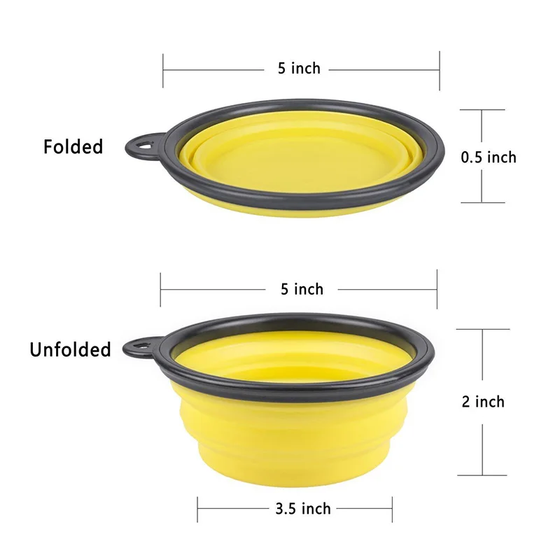 Portable Silicone Pet Feeder Collapsible Car Carry Pet Bowls Food Water Feeding Dog Cat Outdoor Travel Food Bowls Container