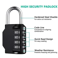 1pc Combination Lock Resettable 4 Digit Padlock with Combination Waterproof and Heavy Duty Combination Padlock Outdoor 2