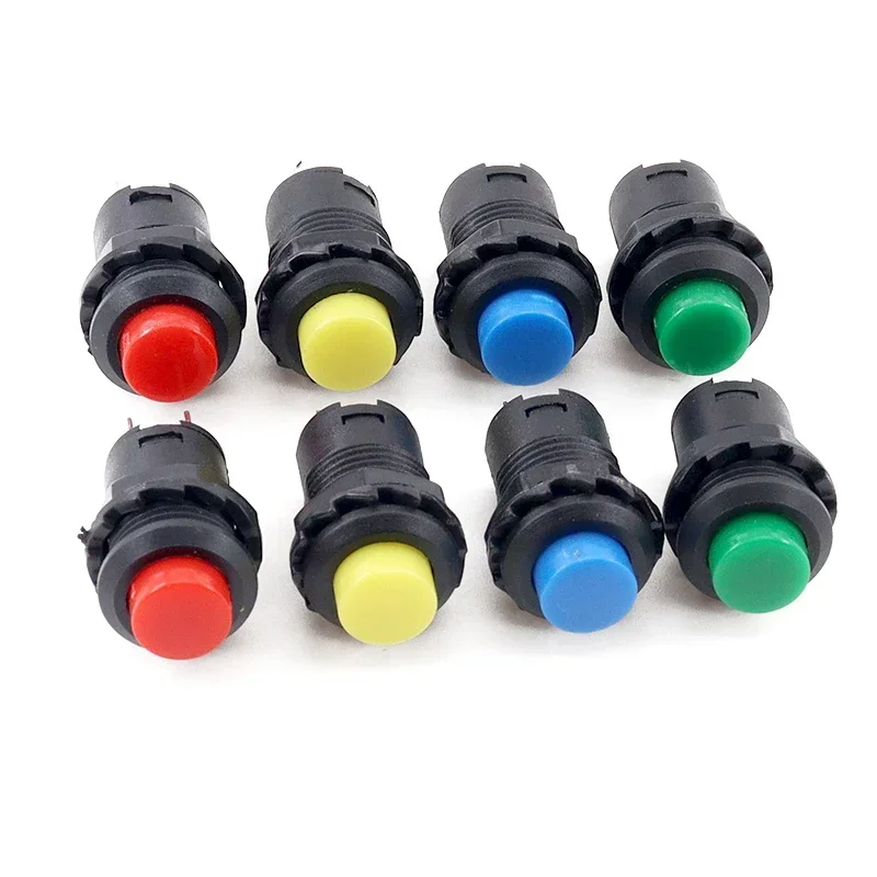 100pcs DS-228 DS-428 12mm Self-Lock Momentary Push Button Switch 4Pin 3A 125VAC 1.5A 250VAC Round Pushbutton Connector