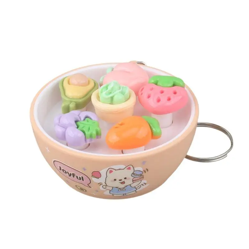 Stressabbau-Fidget-Schlüsselanhänger, Simulations-Mini-Obstschale, Maulwurf-Spielknopf-Spielzeug für Erwachsene, Büro-Entspannung, Rucksackanhänger – Detail 7