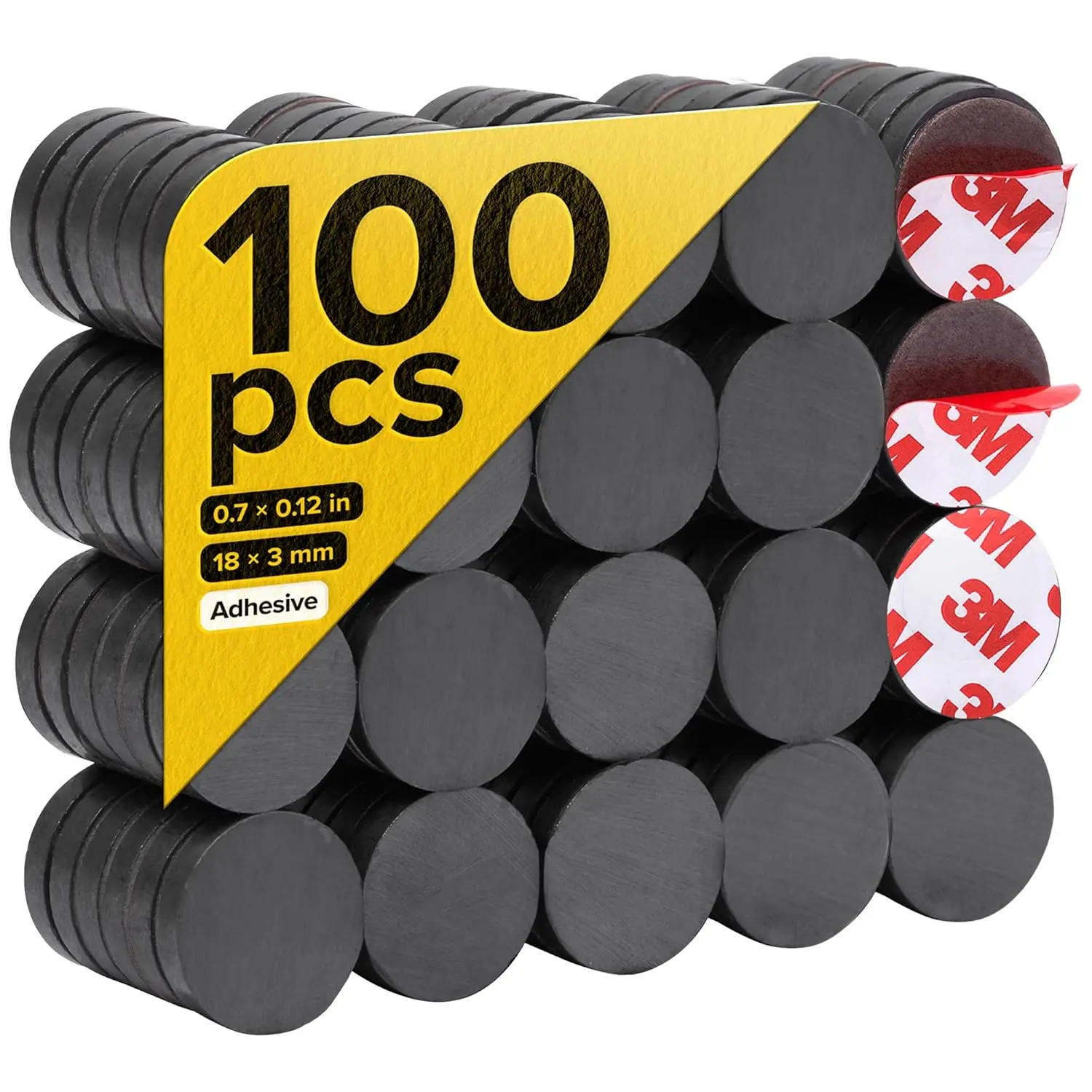 

Strong Magnets with Adhesive Backing - Heavy Duty Sticky Magnets, Refrigerator (0.7'x0.12', 100 PCs)