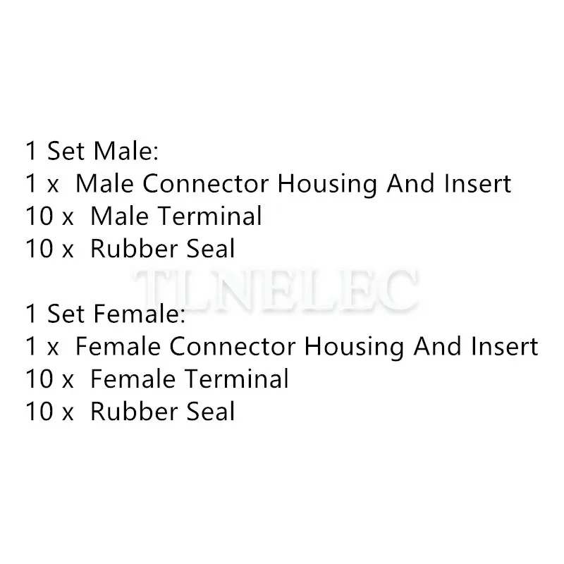 10 Pin Way Male Female Electrical Waterproof Plug Auto Wire Connectors 174657-2 174655-2