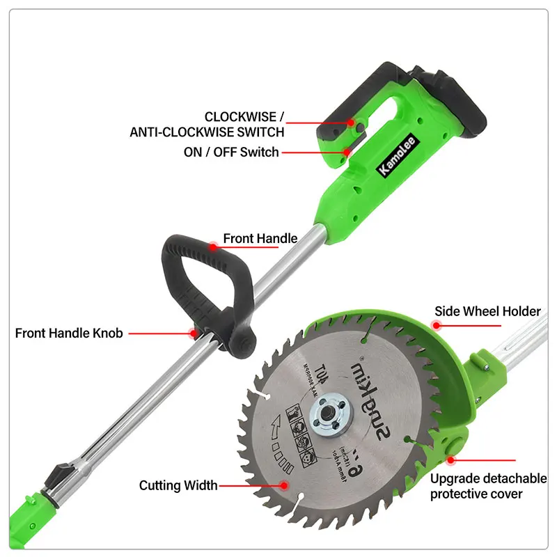 Imagem -04 - Kamolee 24v Cortador de Grama sem Fio Elétrico Máquina Alta Cortador de Grama 40000rpm Ferramentas de Jardim para Bateria Makita.