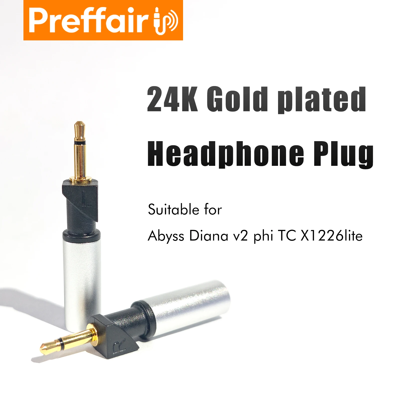 Preffair 1Pair Hi-End Earphone Pin Male Plug DIY for Abyss Diana v2 phi TC X1226lite Headphone