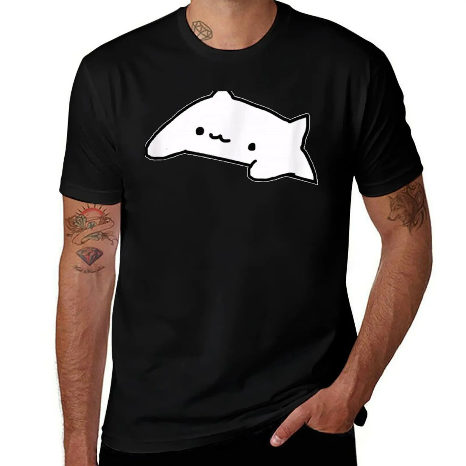 Bongo Cat Meme T-Shirt designer shirts vintage anime shirt custom t shirt Aesthetic clothing Men's t-shirt