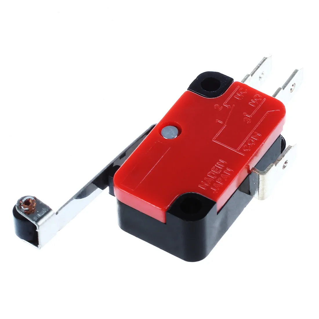 ¡El más nuevo! Mini interruptor de límite, bisagra larga, brazo de palanca de rodillo SPDT Snap Action LOT - rojo y negro