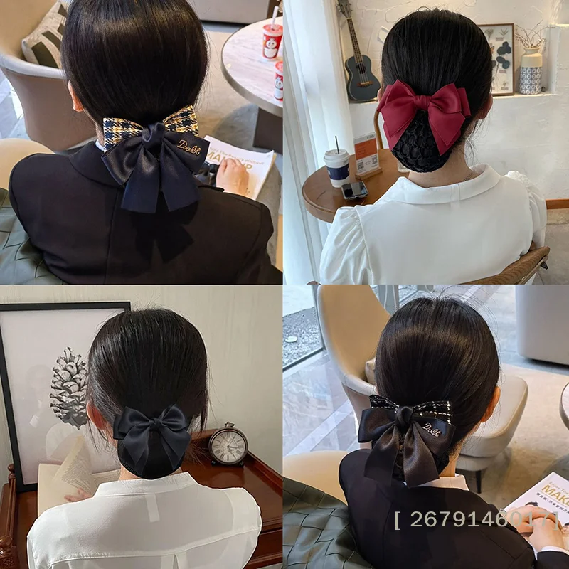 {YY26} Filet à cheveux pour infirmière professionnelle et hôtesse de l'air, accessoire élégant pour chignon avec nœud, épingle à cheveux professionnelle, accessoires capillaires 〔YY26〕