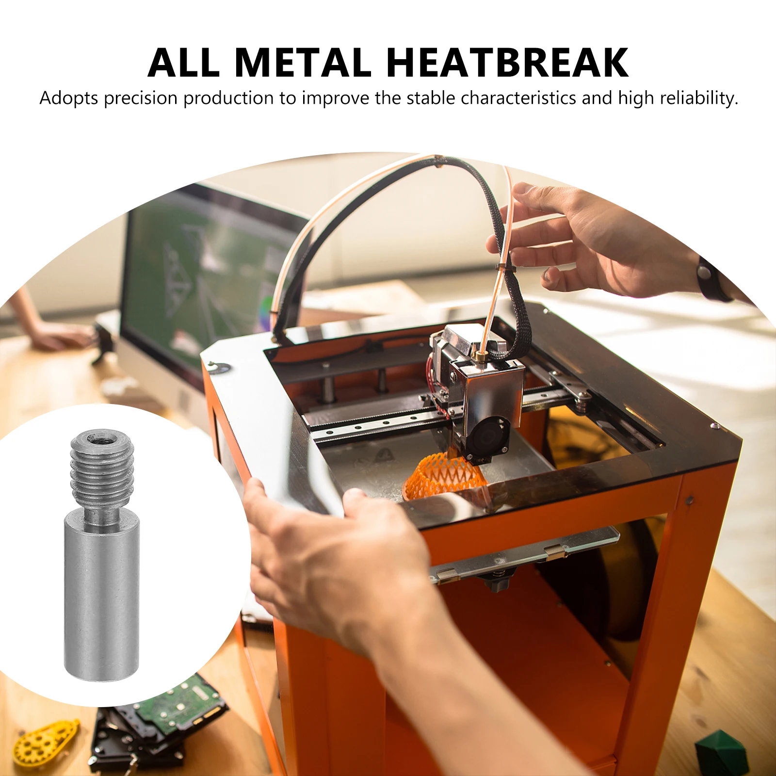 

Supper Smooth Heatbreak Throat Tube Nozzle Parts for 3D Printer Titanium Alloy Heatbreak Heat resistant Anti corrosion