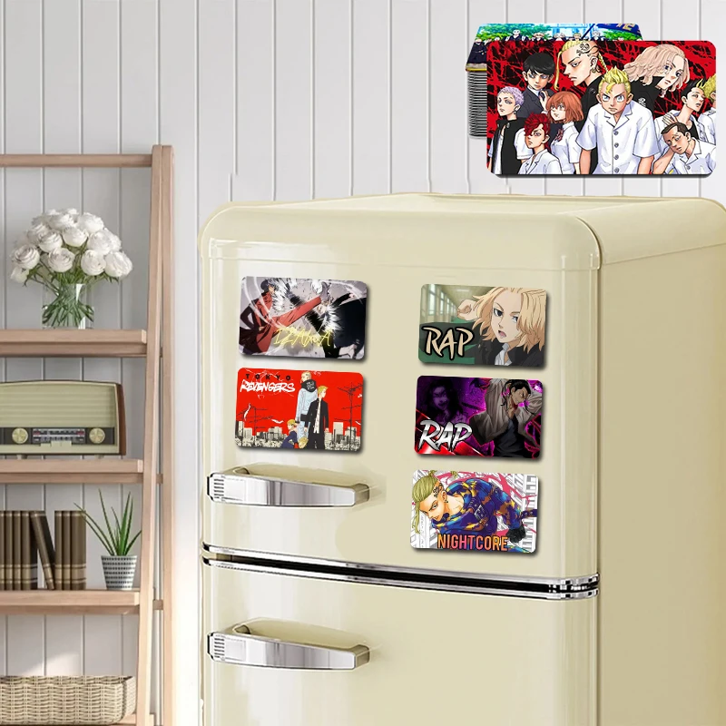 Japanese Anime New T-Tokyo Revengers Refrigerator Magnet, Suitable for Home Kitchen,Refrigerator Wall Door Office DIY Decoration