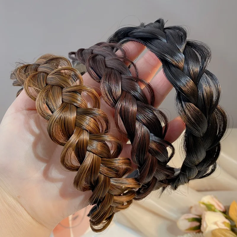 Women Hair Band Fishbone Braid Lazy Twist Braid Headband Bohemia Fashion Non-slip Bezel For Girls Bridal Hair Accessories