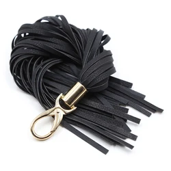 29CM PU Leather Tassel Stainless Steel Buckle Horse Whip for Horse Training