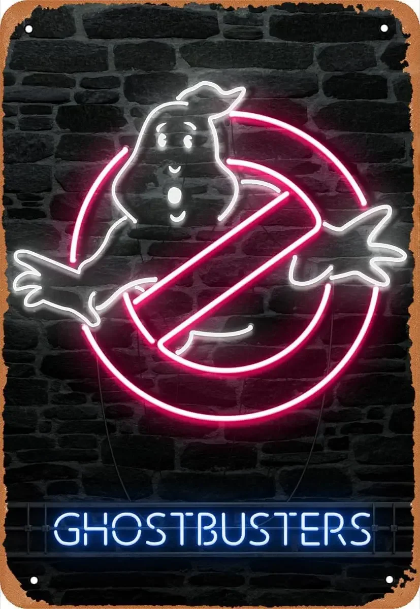 Retro Metal Sign Vintage Tin Sign Ghostbusters Movie Poster for Bar Man Cave Office Home Wall Decor Gift 12 X 8 inch