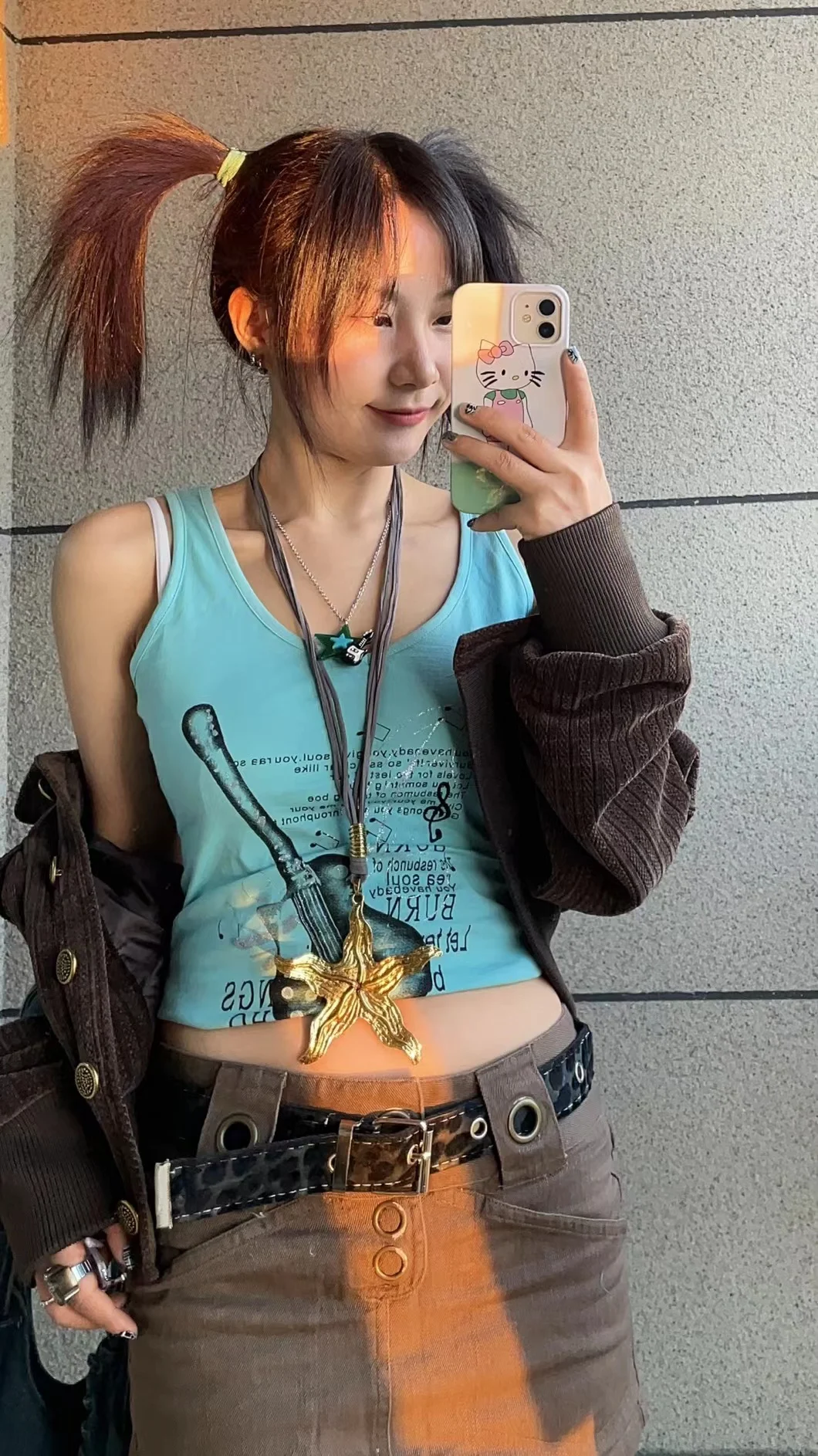 Homemade Creative Star Guitar Bass Necklace Y2K Girls Trendy Clavicle Chain Hip Hop Necklace Fashion With Sweater Chain