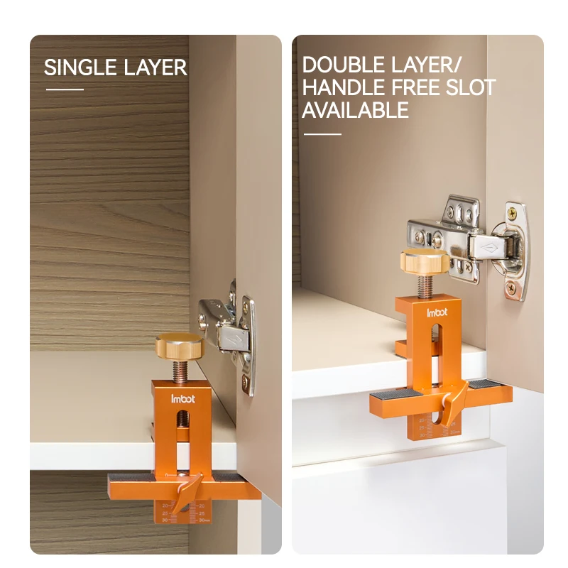 Cabinet Door Mounting Jig Aluminum Alloy Adjustable Steel Cabinet Hardware Assistance Hand Tool for Woodworking Decoration