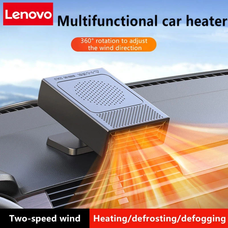 Lenovo Portable Car Heater 12V Car Heater Fan 2 IN 1 Cooling Heating Auto Windshield Defroster Car Anti-Fog Heater Dryer
