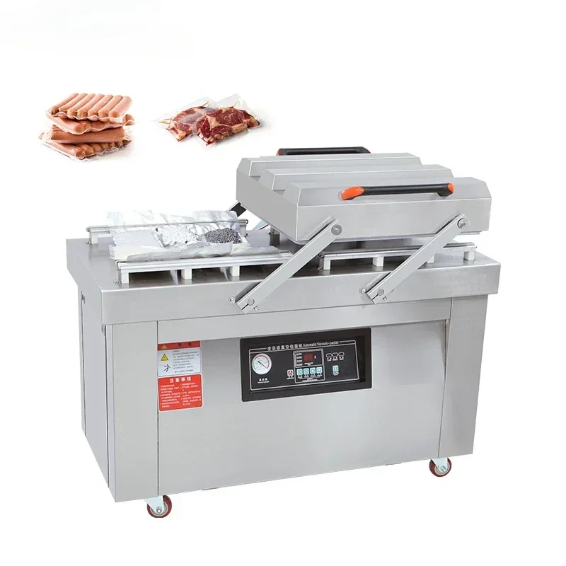 

DZ-600 Customized Vacuum Pumps Seal Bars Machine Housing Flatbed Double Automatic Chamber Vacuum Sealing Packaging Machine