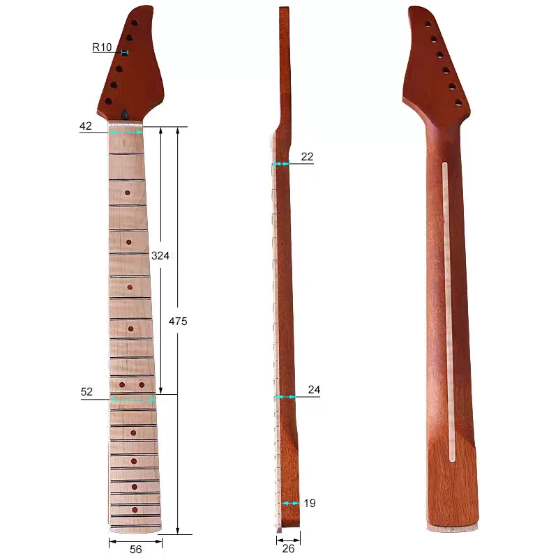 Гриф для гитары Suhr Style Headstock, 22 лада, канадский клен и махагон, матовая отделка, профессиональные детали для самостоятельной модификации гитары