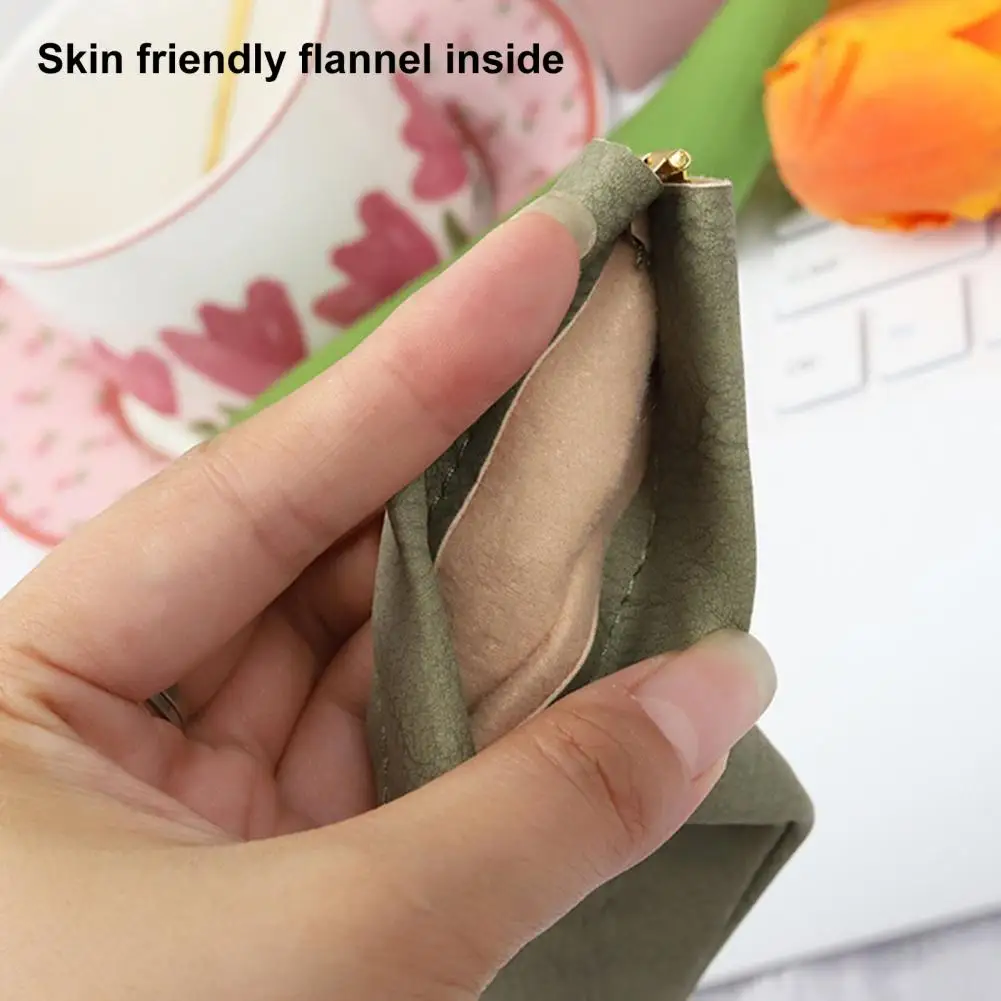 Faux Leather Sunglasses Pouch Rust-free Daily Storing Tool Useful Automatic Closing Sunglasses Storage Bag