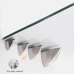 Adjustable Glass Shelf Holder Clamp Brackets Chrome Bathroom Support Clamps Bracket Shelves Holder Home Improvement