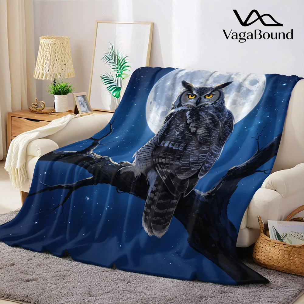 Mystic Owl Magic Flannel Blanket Warm Soft Halloween Christmas All-Season Couch Decorative Cozy Warm Gift