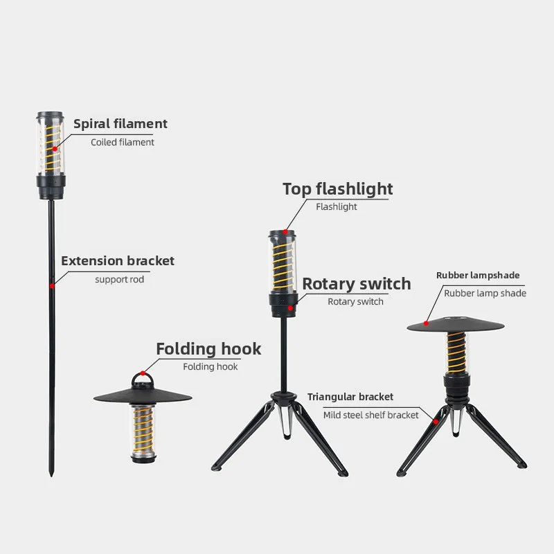 

CLG&NOBANA Outdoor Camping Light Portable Night Portable Flashlight Tripod Bracket Lighting Lighthouse Canopy Tent Ambient Light