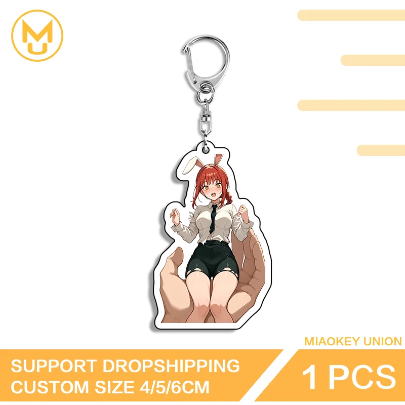 Makima Sitting In Your Hand Double Sided Acrylic Keyring Artistic Attractive Elf Like Glaring Unique Fashion Decorations