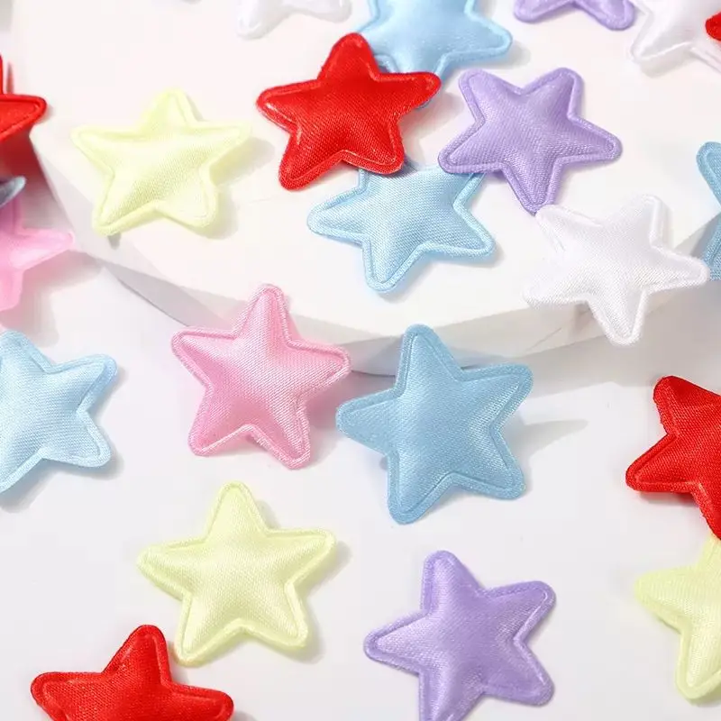 Ultrasonic embossed satin 2.5cm pentagram DIY accessories handmade accessories jewelry card cover decorative material