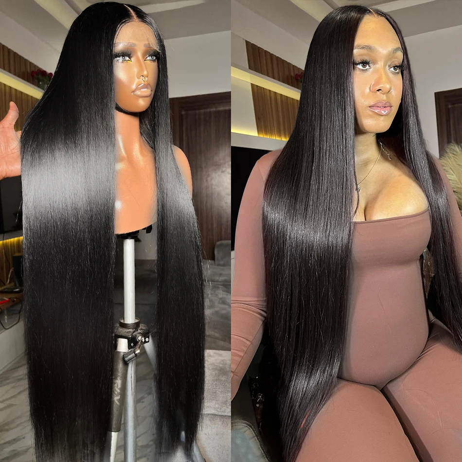 250% Bone Straight 13x6 HD Lace Front Wig 30 40 Inch Transparent 13x4 Lace Frontal Human Hair Wigs Glueless 5x5 Lace Closure Wig