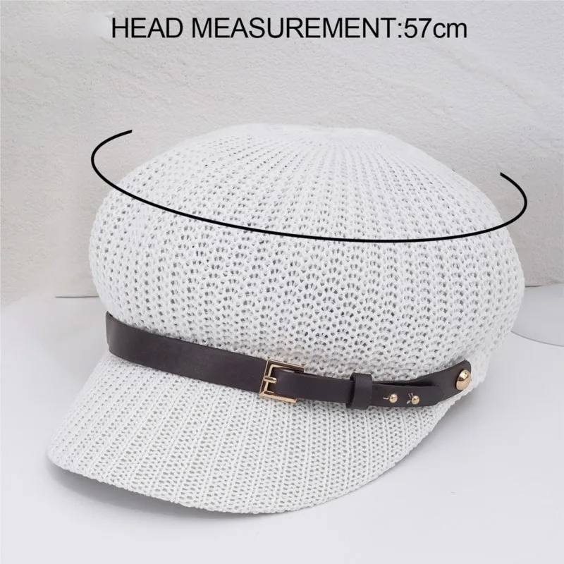 A lady's button-up small belt accessory braided short brim top hat for traveling shopping and going out