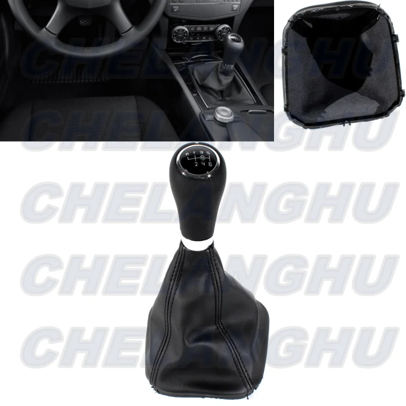 6 Speed Gear Shift Knob  For Benz W204 C250 C300 C350 2004 2005 2006 2007 2008 Car accessories black head / Big hole With N