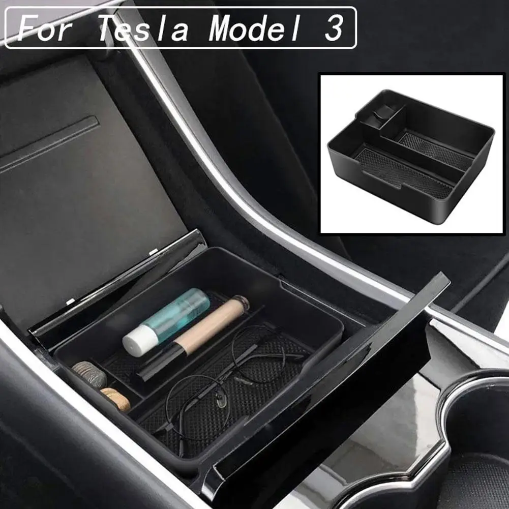 

for Tesla 2017 2018 2019 2020 Car Central Armrest Box Stowing Tidying Glove Box Storage Box Non-Slip Car Accessories