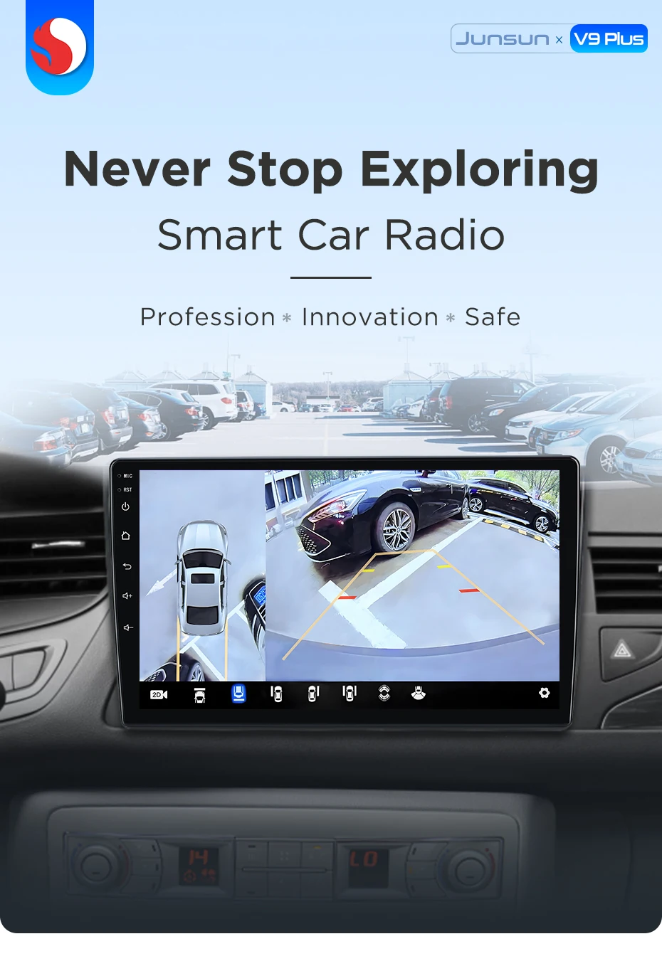 Junsun 360° ° Panoramakamera Autoradio für Citroen C5 2008–2017 Wireless CarPlay Bildschirm Android Auto Stereo GPS Navi RDS BT – Detail 2