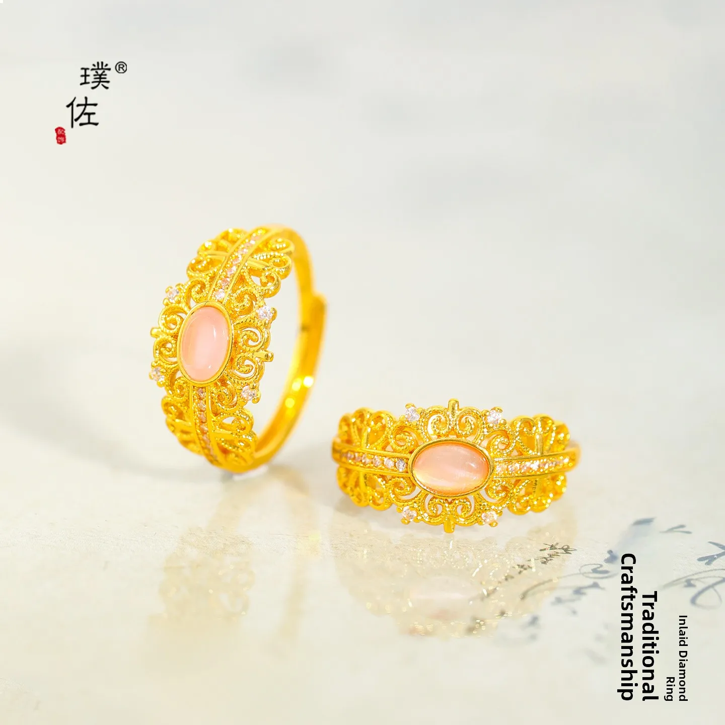 

Кольцо Puzo Gold Store с кружевным узором и вставками из бриллиантов, позолоченное, для женщин, в винтажном дворцовом стиле, класса люкс