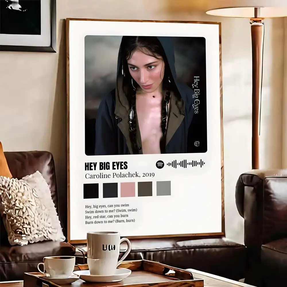 المغني C-caroline Polachek اللوحة الخط الجمالي القطن قماش جدار الفن لغرفة القهوة بار مقهى ديكورات منزلية #4