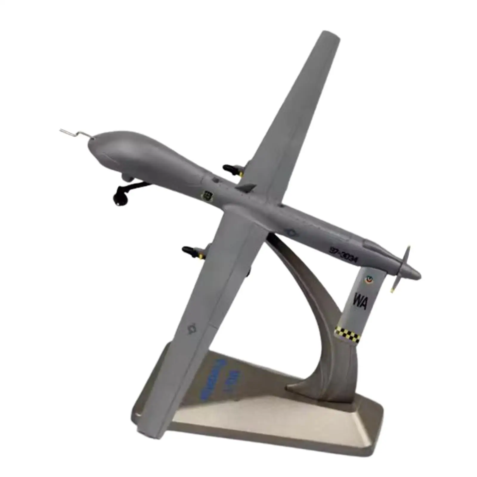 Alloy 1/72 MQ-1 Airplane Diecast Model Teaching Aids Souvenir with Display Stand for TV Cabinet Bar Bookshelf Bedroom Cafe