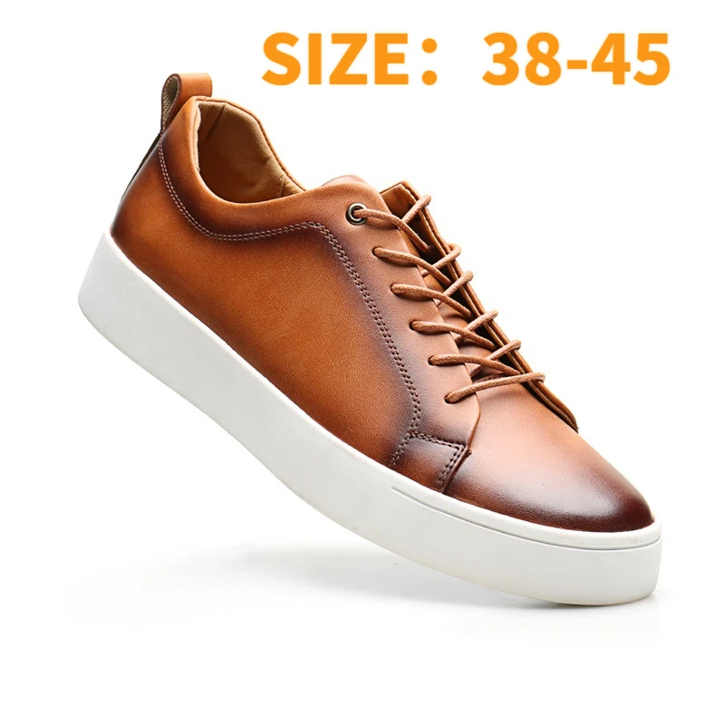 

Classic Men Leather Shoes Spring Autumn New Trendy Casual Anti-slip Shoes Loafers All-match British Leather Sneakers Flats Shoes