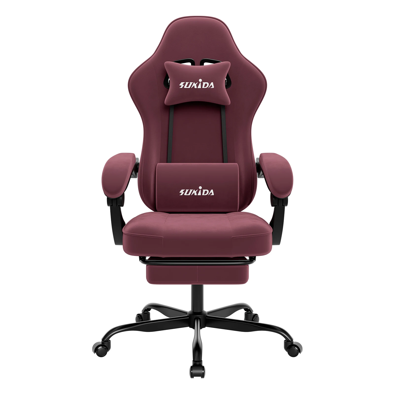 SUKIDA gamingstoel met voetsteun, PC-stoel met racestoelontwerp, ergonomische bureaustoel verstelbaar met lendensteun