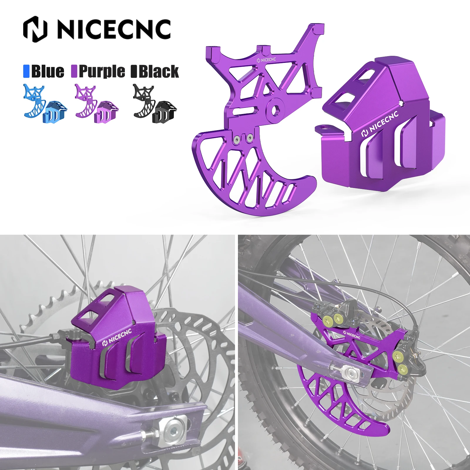 NICECNC Elektrische Crossmotor Achterremschijf Guard Tandwiel Protector Achterremklauw Cover Kit Voor Surron Light Bee X S L1E