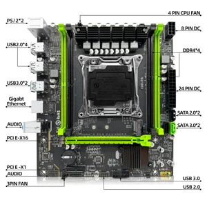 ZSUS-X99 P4 Motherboard Set Kit, Intel LGA2011-3, Xeon E5, 2630, CPU V4, DDR4, 16GB, 1x16GB, RAM 2133MHz-Speicher, NVMe M.2 Sata 9 Hauptverkaufsplatte MAE X99 AD4 - №2