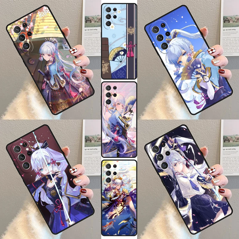 Genshin Impact Kamisato Ayaka Phone Case For Samsung Galaxy S23 S21 S20 FE S24 S25 S22 Ultra Note 10 20 Plus Silicone Cover