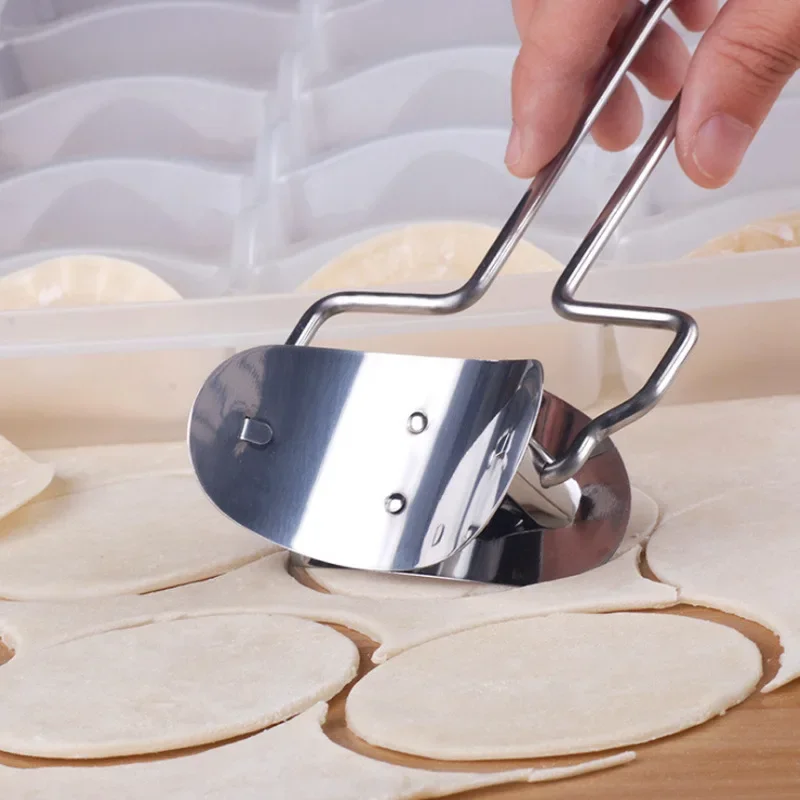 304 Stainless Steel Dough Circle Roller Machine Dumpling Maker Kitchen Pastry Embosser DIY Pie Ravioli Pasta Baking Accessories
