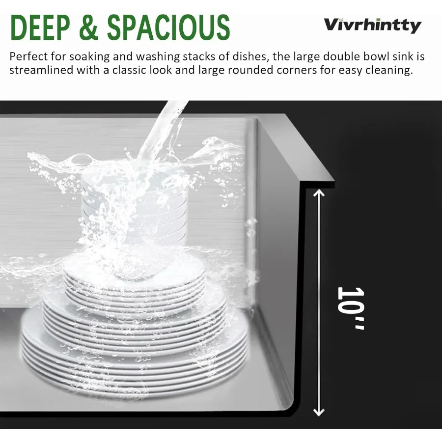 33x22 Drop in Kitchen Sink 10 Deep Large Top Mount Single Bowl Stainless Steel Sink with Nano Coating for Kitchen and Laundry R