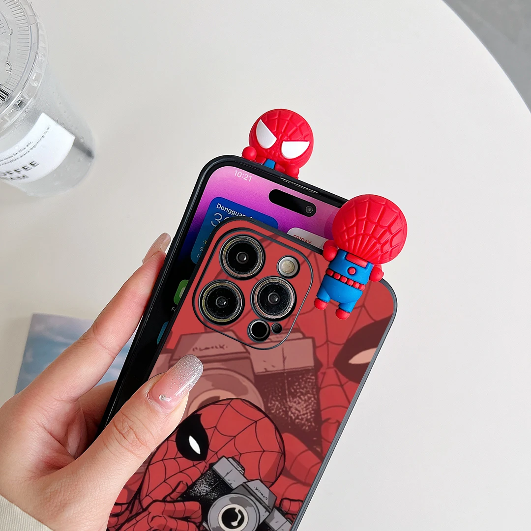 For Vivo Y15s Y17s Y15A Y76 Y35 Y22 Y16 Y02s Y78 Y27 V25 V25Pro V27 Y28 Y38 V30E Cool SpiderMan Case With Holder Rope image 4