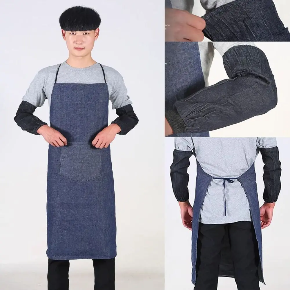 

Cuff with Pocket Thick Washed Denim Apron Fashion Wear-resistant Jeans Cuff Women Men Apron
